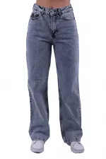 Arkası Düğme Detaylı Relax Kot Pantolon  1733-08-(27-32)