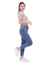 Paçası Mom Fit Kot Pantolon 884-01-(28-33) Paçası Mom Fit Kot Pantolon 884-01-(28-33)