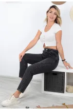 Parçalı Mom Pantolon 778-33-(26-30) Parçalı Mom Pantolon 778-33-(26-30)