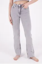 Dikişsiz Paça Bol Paça Relax Kot Pantolon  1726-32-(26-31)