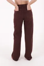 Wide Leg High Waisted Relaxed Jean  718-78-(27-32) Brown