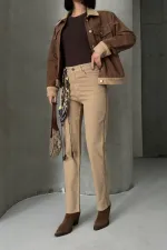 Şerit Detaylı Mom Fit Kot Pantolon 7111-70-(26-31)