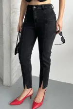 Patchwork Front Slit Trousers 1743-03-(26-28)