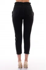 Beli Yüksek Bel Havuç Kemerli Kot Pantolon 736-23-(30-36) Beli Yüksek Bel Havuç Kemerli Kot Pantolon 736-23-(30-36)