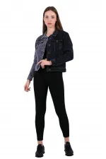 Classic Short Denim Jacket with Collar 640-0333-(S-XL-6) Anthracite & Snow Anthracite Classic Short Denim Jacket with Collar 640-0333-(S-XL-6) Anthracite & Snow Anthracite
