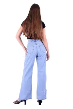Paçası Yırtmaçlı Mom Fit Kot Pantolon  1732-42-(27-32)