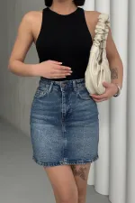 Kısa Boy Kot Etek  1036-01-(S-XL-6)