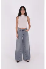 Parçalı Baggy Kot Pantolon  7045-62-(26-31)