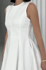 Kolsuz Volanlı Mini Elbise 3050-50-(XS-XL-5) Kolsuz Volanlı Mini Elbise 3050-50-(XS-XL-5)