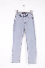 Dikişsiz Paça Mom Fit Kot Pantolon  764-08-(32-36)