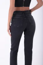 Dikişsiz Paça Mom Fit Kot Pantolon  764-03-(26-28)