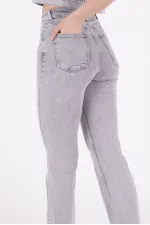 Dikişsiz Paça Bol Paça Relax Kot Pantolon  1726-32-(26-31)
