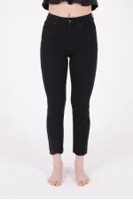 Taşlı Mom Fit Kot Pantolon 1729-07-(26-31) Taşlı Mom Fit Kot Pantolon 1729-07-(26-31)