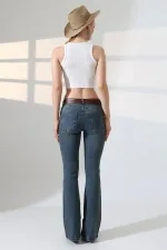 Push Up Flare Jeans 7108-62-(27-32) Middle Blue - Tinted Push Up Flare Jeans 7108-62-(27-32) Middle Blue - Tinted