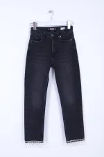 Paçasılı Dikişsiz Paça Mom Kot Pantolon 1890-03-(28-33) Paçasılı Dikişsiz Paça Mom Kot Pantolon 1890-03-(28-33)
