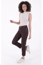 Dikişsiz Paça Mom Fit Kot Pantolon  764-78-(32-34-3)