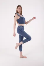 Paçası Dört Düğmeli Kot Pantolon 786-06-(28-33) Paçası Dört Düğmeli Kot Pantolon 786-06-(28-33)