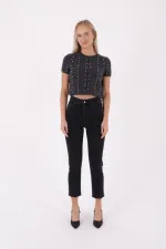 Yanı Drop Detaylı Mom Fit Kot Pantolon  1895-23-(28-33)
