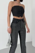 Stone Embellished Mom Fit Jeans 7092-23-(28-33)