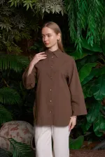 Oversize Keten Gömlek  HS601-78-(S-XL)