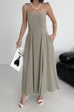Bağcık Detaylı Volanlı Elbise 3052-74-(S-XL) Bağcık Detaylı Volanlı Elbise 3052-74-(S-XL)
