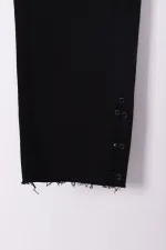 Yanı Yırtmaçlı Flare Paça Mom Kot Pantolon  1774-07-(26-31)