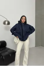 Kapüşonlu Kot Ceket  6226-17-(S-L-3)