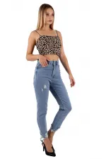 Paçası Mom Fit Kot Pantolon 884-15-(28-33) Paçası Mom Fit Kot Pantolon 884-15-(28-33)