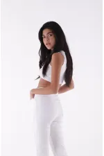 Yanı Yırtmaçlı Flare Paça Mom Kot Pantolon  1774-50-(28-33)