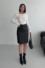 Mid Length Denim Short 1074-07-(36-42-6) Black