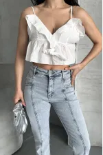 Patchwork Front Slit Trousers 1743-08-(26-28)