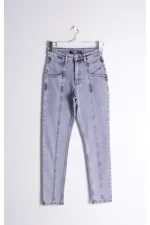 Front Panelled Denim Trousers 7043-08-(26-31)