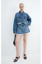 Denim Jacket with Lining Detail 6016-06-(XS-L-6) Denim Jacket with Lining Detail 6016-06-(XS-L-6)