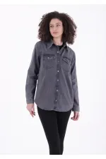 Çıtçıtlı Kot Gömlek  6013-23-(S-XL-6)