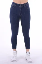 High Waisted Short Skinny Jean  810-17-(28-33) Slubbed Navy Blue