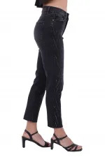 Taşlı Mom Fit Kot Pantolon 1725-03-(26-28) Taşlı Mom Fit Kot Pantolon 1725-03-(26-28)