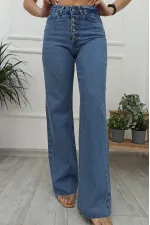 Dikişsiz Paça Beş Düğmali Relax Kot Pantolon  917-15-(27-32)