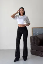 Taşlı İspanyol Kot Pantolon  7217-57-(27-32)