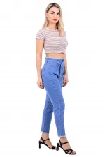 Beli Yüksek Bel Havuç Kemerli Kot Pantolon 736-15-(27-32) Beli Yüksek Bel Havuç Kemerli Kot Pantolon 736-15-(27-32)