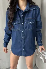 Snap Button Denim Shirt 6013-26-(S-XL-6)