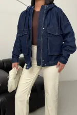 Kapüşonlu Kot Ceket  6226-17-(S-L-3)
