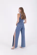 Slit Palazzo Jeans 7035-27-(26-31)