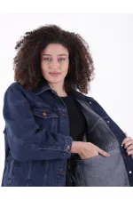 Klasik Yaka Cepli Düğmeli Kot Ceket  6081-26-(S-L-5)
