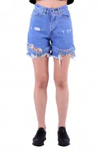 Paçası Kemerli Kot Şort 293-15-(S-XL-6) Paçası Kemerli Kot Şort 293-15-(S-XL-6)