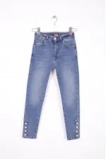 Paçası Dört Düğmeli Kot Pantolon 786-06-(28-33) Paçası Dört Düğmeli Kot Pantolon 786-06-(28-33)