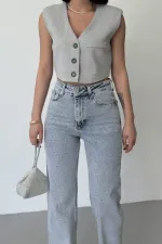 Serpme Taşlı Kot Pantolon  7107-08-(26-31)