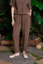 Havuç Keten Pantolon HS703-78-(S-XL)