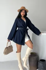 Kuşak Bağlamalı Oversize Ceket  6246-17-(S-L-3)