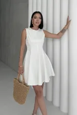 Kolsuz Volanlı Mini Elbise 3050-50-(XS-XL-5) Kolsuz Volanlı Mini Elbise 3050-50-(XS-XL-5)