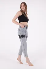 Deri Pencere Detaylı Kot Pantolon  995-08-(28-33)